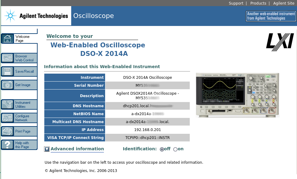 DSO-X LAN settings